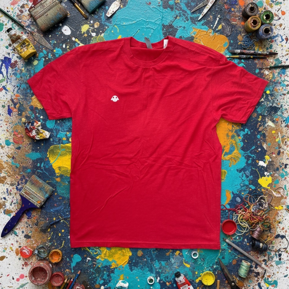 Next Level Space Decal Graphic Tee Red Regular